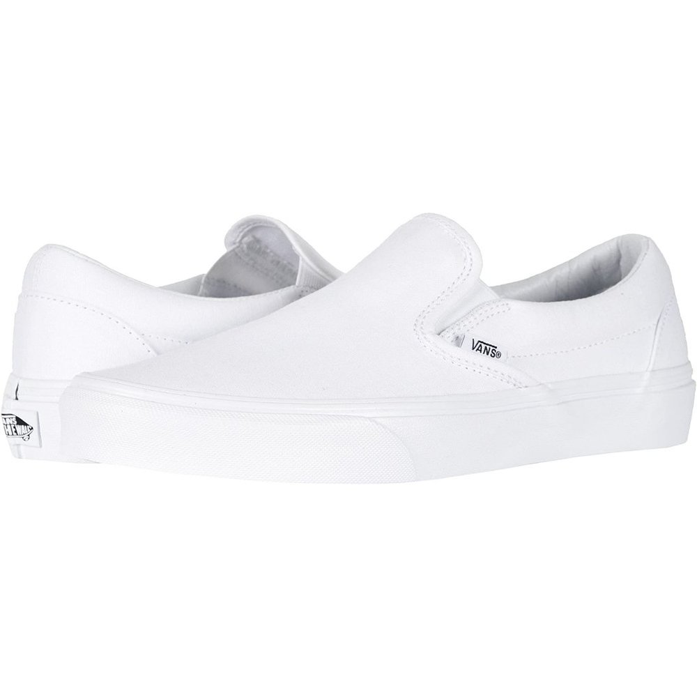 New NIB Mens VANS Classic Slip-On Sneakers True White Canvas Sz 10